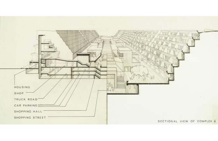 RIBA35951 Axon section of Brunswick Centre Housing Scheme Abstract IMG 700 x 455png