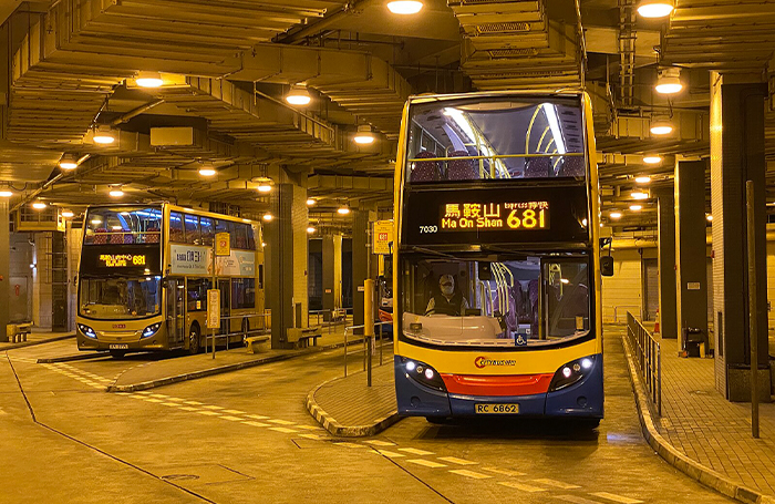 Buses at Hong Kong Station Bus Terminusjpg