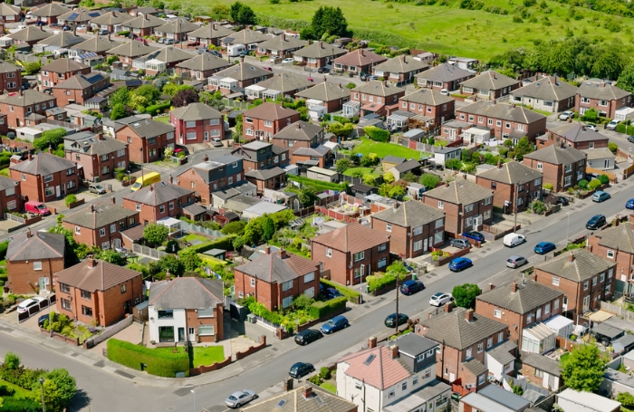 Group of new houses on an estate from abovejpg