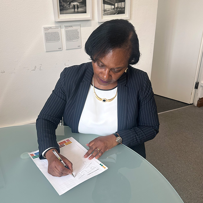 RIBA CEO Valerie Vaughan Dick signing MoU 2025jpg