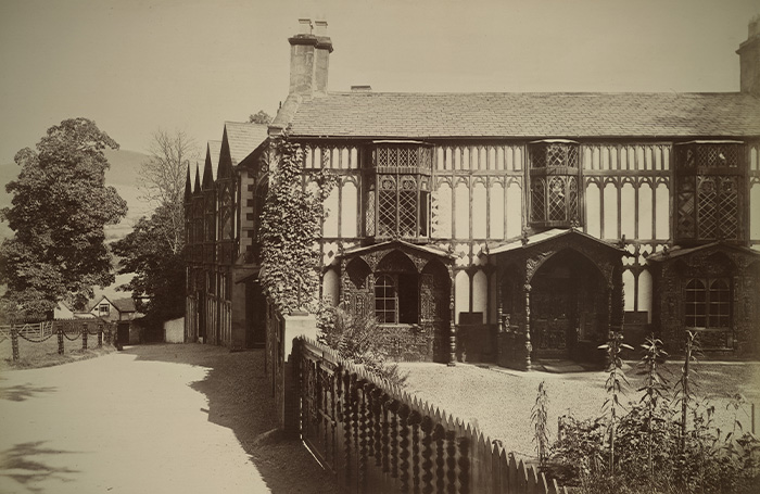 RIBA7034PlasNewydd700x455jpg Photoprint of Gothic Plas Newydd cottage showing extensions and renovations made by Sarah and Eleanor, Llangollen, Denbighshire / RIBA Collections