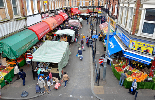 Brixton Market stalls - Electric Avenue London