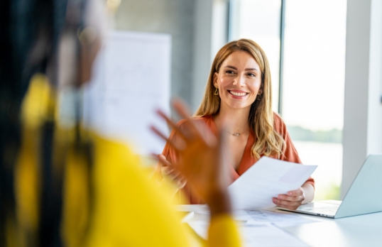 HR professional interviewing a job candidate