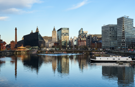 Liverpool waterfront and Mann Island buildings