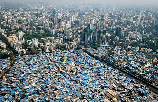 Urbanisation aerial view of Mumbai