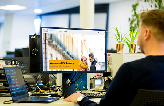 An architect uses RIBA Academy from their office