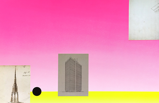 Sam Jacob special edition collage for Disappear Here exhibition