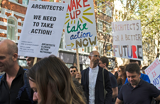 Architects at the Global Climate Strike march in 2019