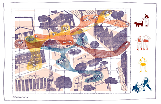 Schools and resources abstract graphic