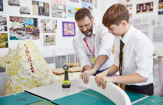 In-school workshop at Hampton School, London, part of the RIBA’s National Schools Programme, with architects DesignBox