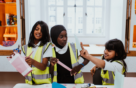 Schoolchildren in the Clore Learning Centre