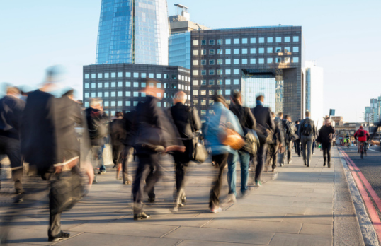 People walking to work