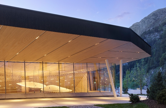 Andermatt Concert Hall, Switzerland, designed by Studio Seilern Architects and photographed by Roland Halbe