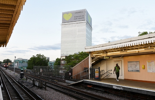 Grenfell Tower from Ladbroke Grove tube station