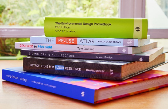 Stack of RIBA Publishing books