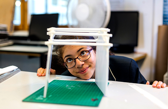 A school child on one of RSH + P Architecture Ambassadors programme
