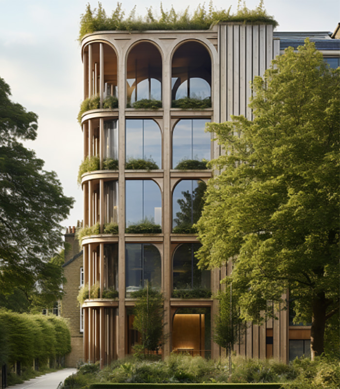 concept of a tall building generated by AI
