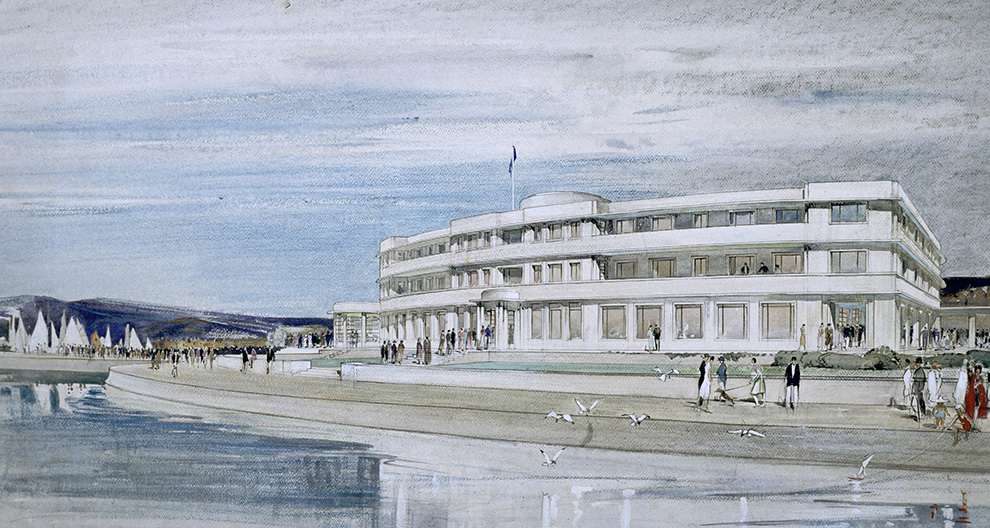 Design for the Midland Hotel, Morecambe: perspective, RIBA Collections