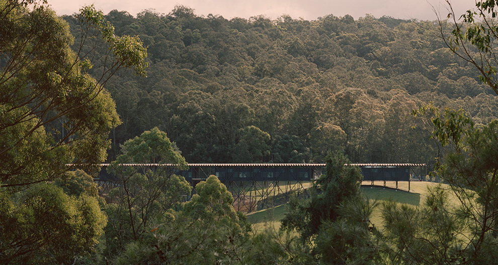 Bundanon Art Museum and Bridge surrounded by trees