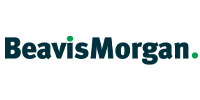 Beavis Morgan logo in dark green text with the dot on the i and full stop in a lighter green