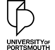 University of Portsmouth black logo on white background